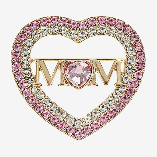 Monet Jewelry Mom Pink Glass Pin