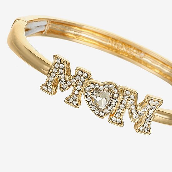 Monet Jewelry Mom Womens Glass Heart Bangle Bracelet