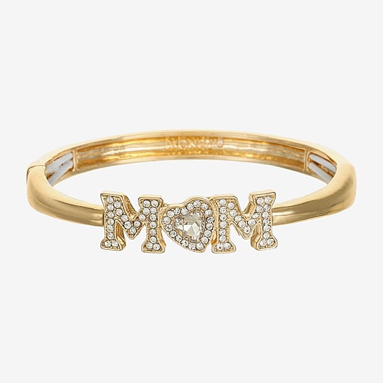 Monet Jewelry Mom Womens Glass Heart Bangle Bracelet