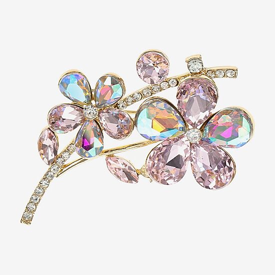 Monet Jewelry Pink Glass Pin