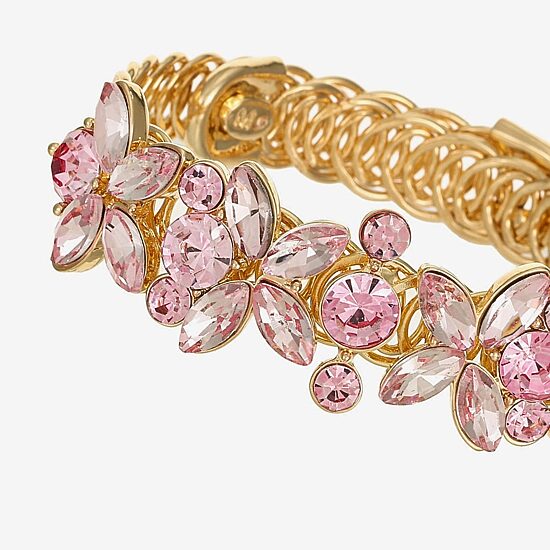Monet Jewelry Womens Pink Glass Cuff Bracelet