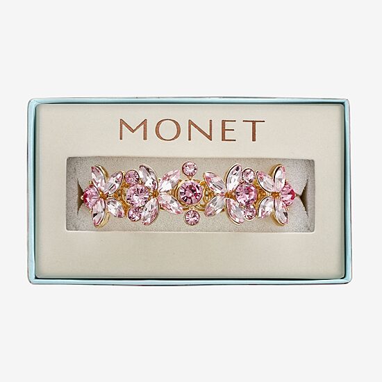 Monet Jewelry Womens Pink Glass Cuff Bracelet