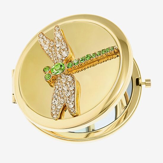 Monet Jewelry Dragonfly Gold Tone Compact Mirror