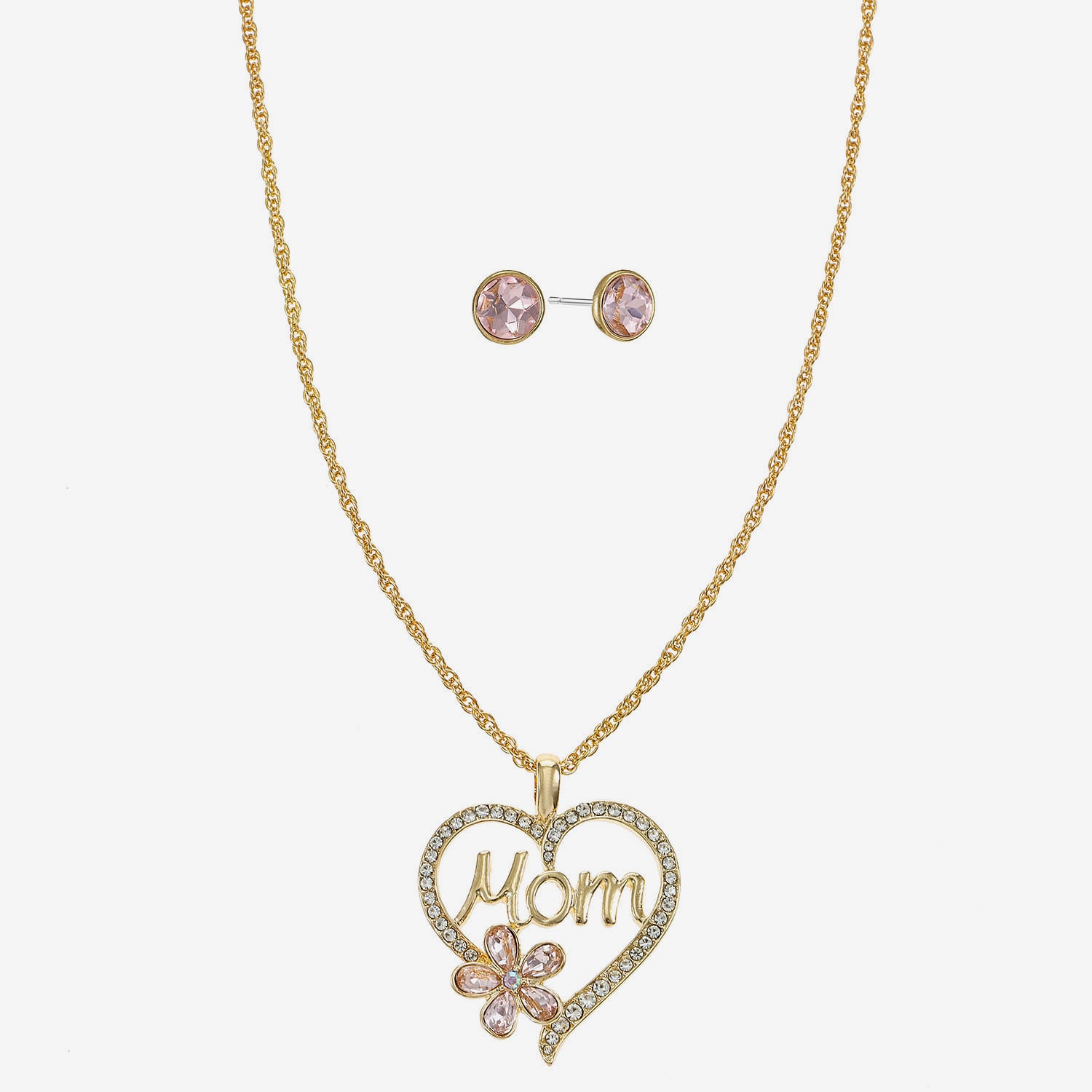 Monet Jewelry Mom Womens Pink Glass Heart 2-pc. Jewelry Set