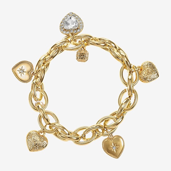 Monet Jewelry Womens Glass Heart Stretch Bracelet