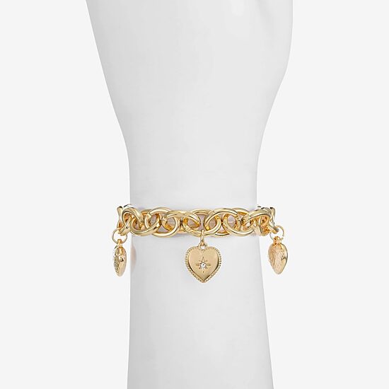 Monet Jewelry Womens Glass Heart Stretch Bracelet