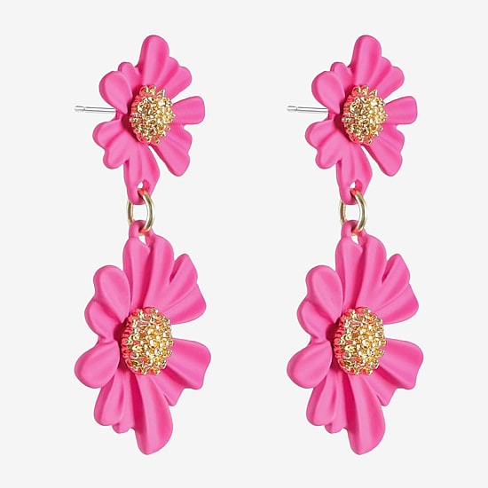 Liz Claiborne Womens Flower Hypoallergenic Drop Earrings