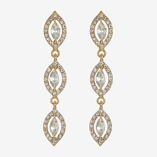 Monet Jewelry Womens Glass Marquise Hypoallergenic Drop Earrings