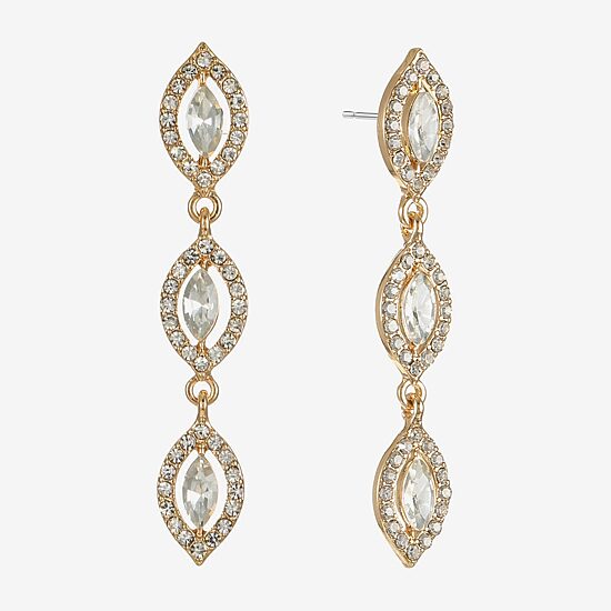 Monet Jewelry Womens Glass Marquise Hypoallergenic Drop Earrings