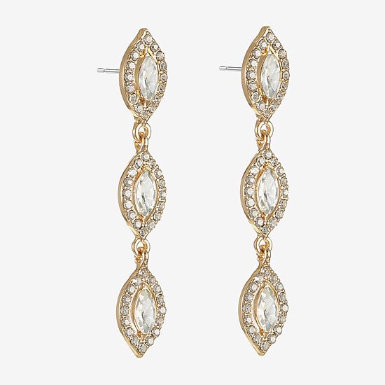 Monet Jewelry Womens Glass Marquise Hypoallergenic Drop Earrings
