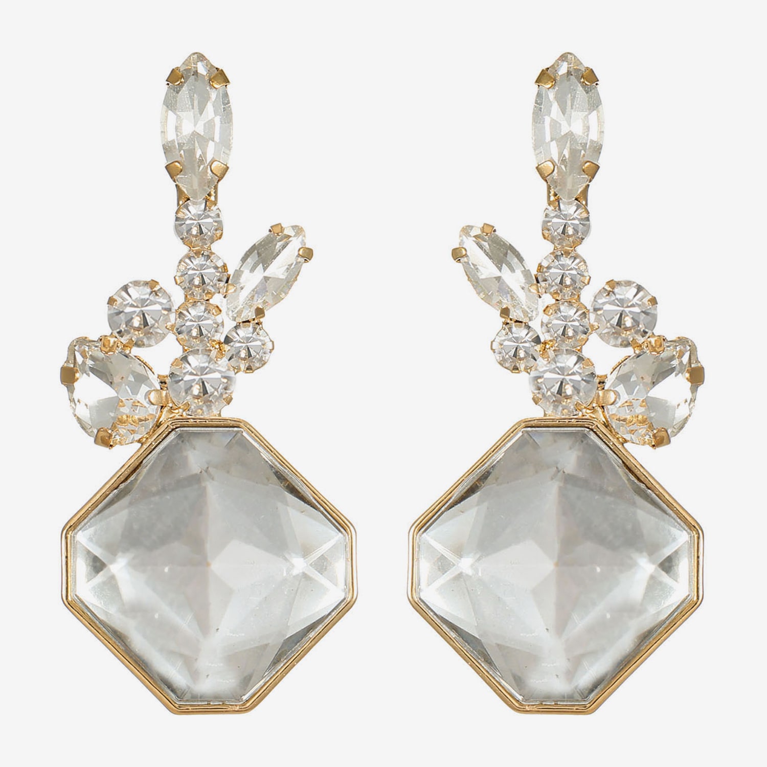 Monet Jewelry Womens Glass Square Hypoallergenic Drop Earrings