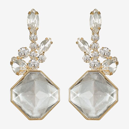 Monet Jewelry Timeless Womens Glass Square Hypoallergenic Drop Earrings