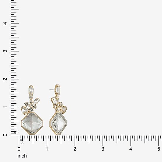 Monet Jewelry Timeless Womens Glass Square Hypoallergenic Drop Earrings