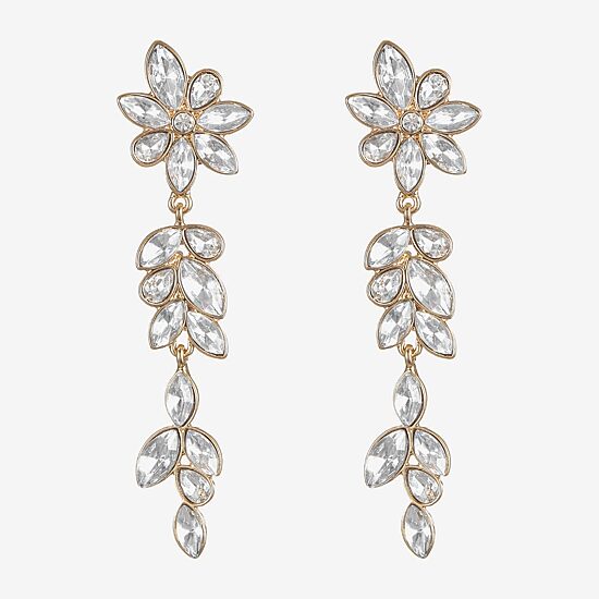 Monet Jewelry Timeless Womens Glass Marquise Hypoallergenic Drop Earrings