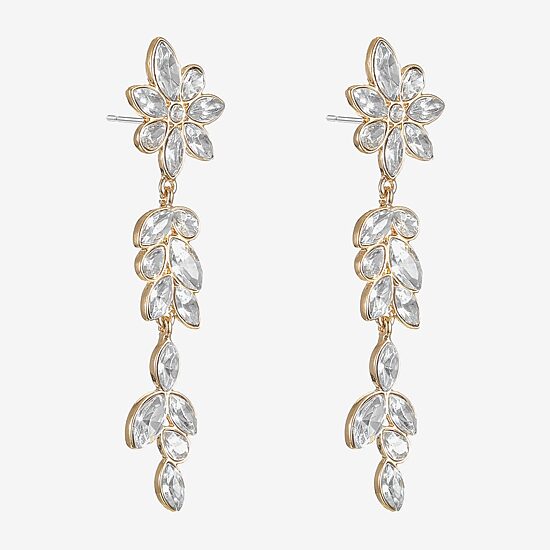 Monet Jewelry Timeless Womens Glass Marquise Hypoallergenic Drop Earrings