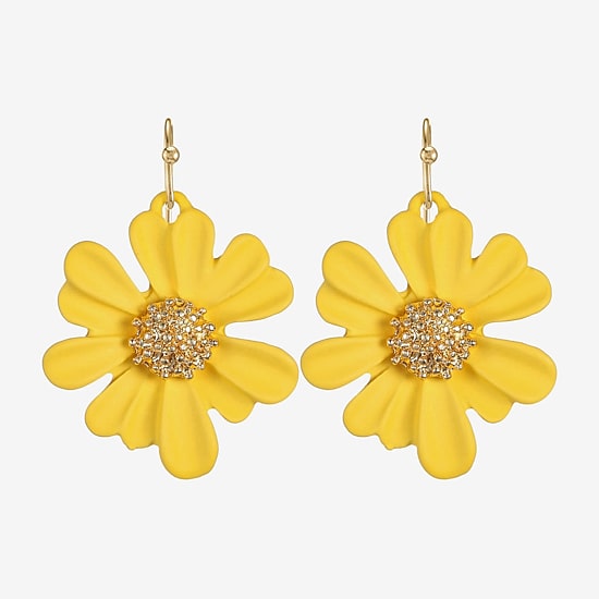Liz Claiborne Womens Flower Drop Earrings