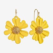 Liz Claiborne Womens Flower Drop Earrings