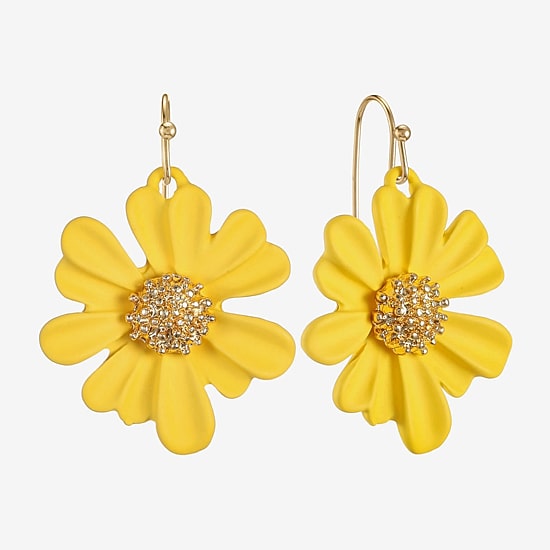 Liz Claiborne Womens Flower Drop Earrings
