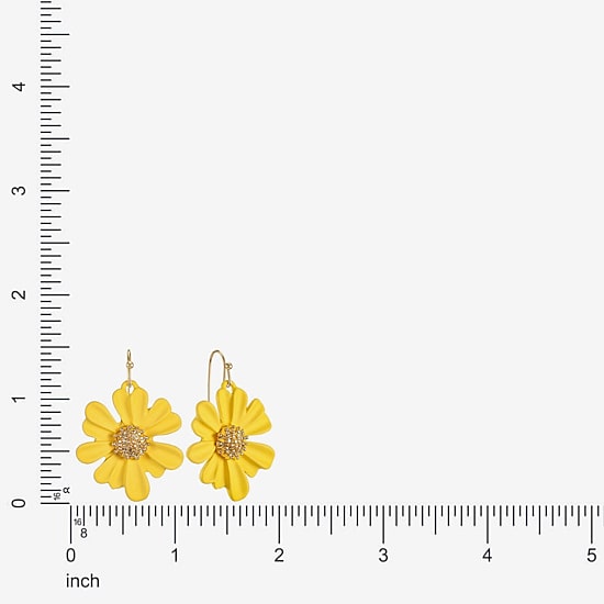 Liz Claiborne Womens Flower Drop Earrings