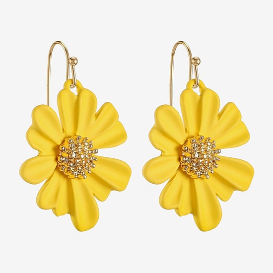 Liz Claiborne Womens Flower Drop Earrings