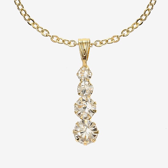 Monet Jewelry Womens Glass Round 15 Inch Pendant Necklace