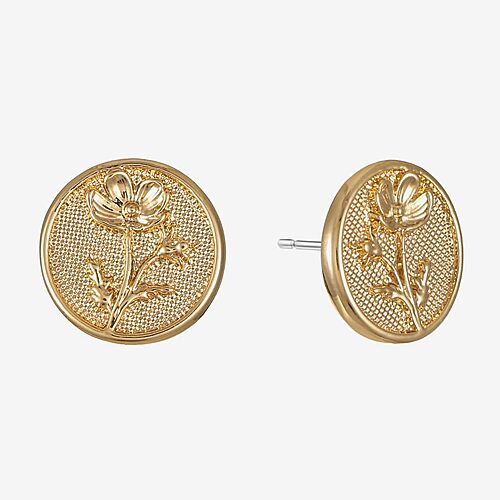 Monet Jewelry 16mm Round Stud Earrings, One Size, Yellow
