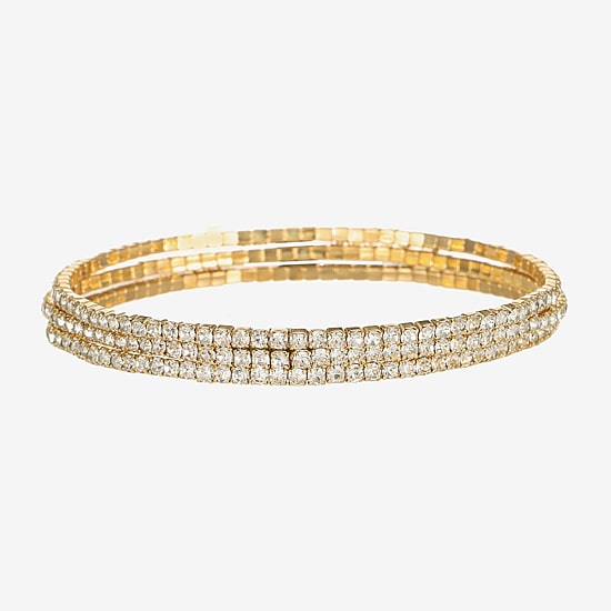 Monet Jewelry Womens Glass Round Stretch Bracelet