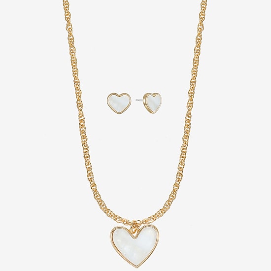 Liz Claiborne Womens Shell Heart 2-pc. Jewelry Set