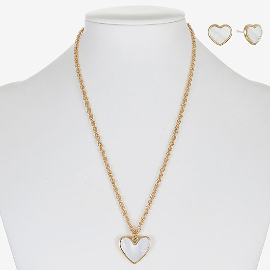 Liz Claiborne Womens Shell Heart 2-pc. Jewelry Set