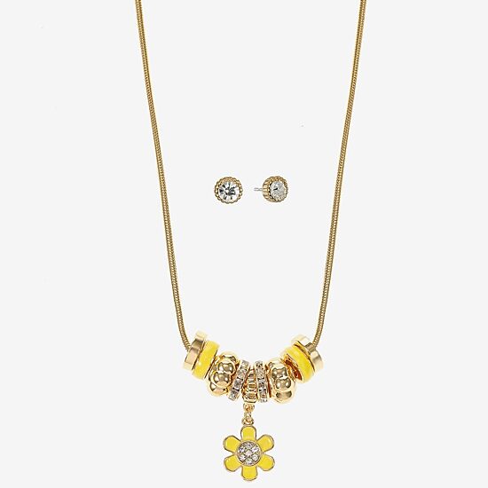 Liz Claiborne Womens Glass Flower 2-pc. Jewelry Set
