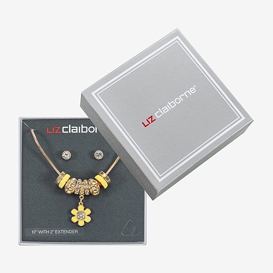 Liz Claiborne Womens Glass Flower 2-pc. Jewelry Set