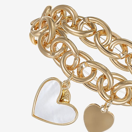 Liz Claiborne Womens Shell Heart Stretch Bracelet
