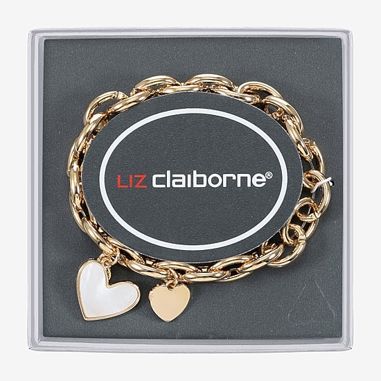 Liz Claiborne Womens Shell Heart Stretch Bracelet