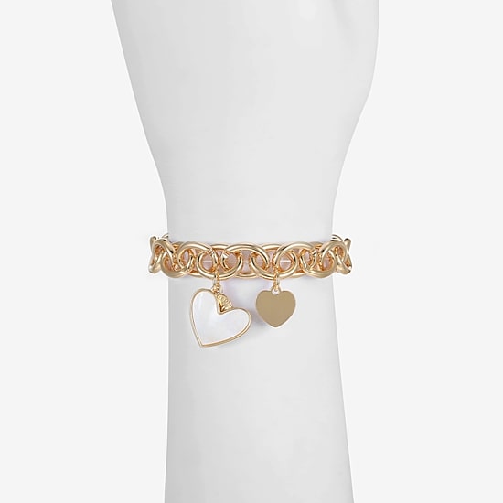 Liz Claiborne Womens Shell Heart Stretch Bracelet