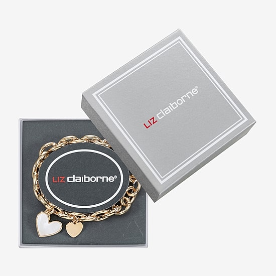 Liz Claiborne Womens Shell Heart Stretch Bracelet