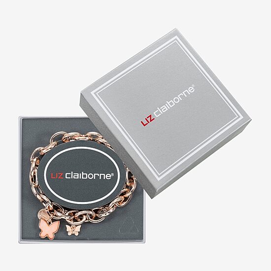 Liz Claiborne Womens Shell Butterfly Stretch Bracelet