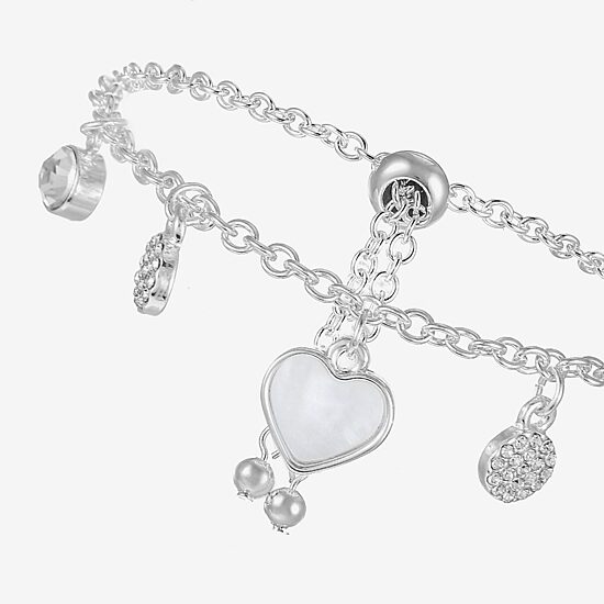 Liz Claiborne Womens Shell Heart Charm Bracelet