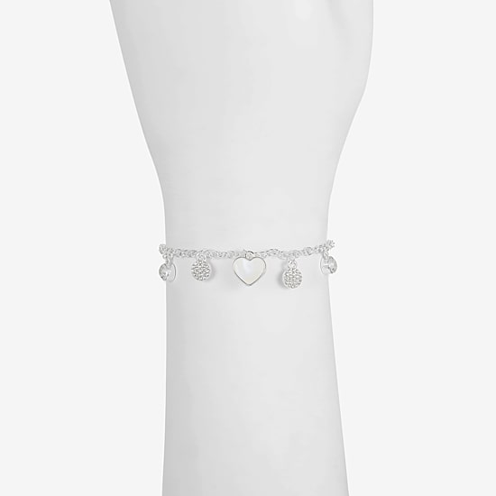 Liz Claiborne Womens Shell Heart Charm Bracelet