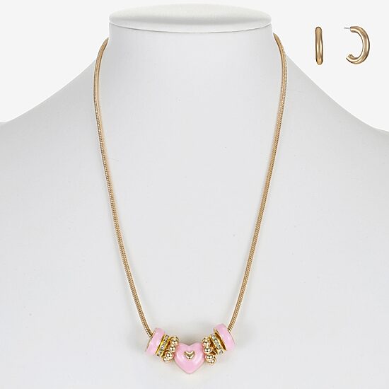 Liz Claiborne Womens Glass Heart 2-pc. Jewelry Set