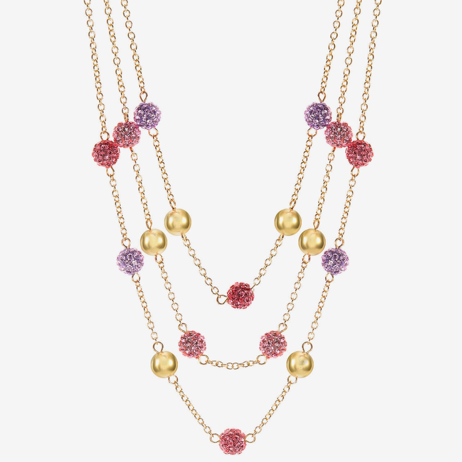 Monet Jewelry Womens Pink Glass 18 Inch Strand Necklace