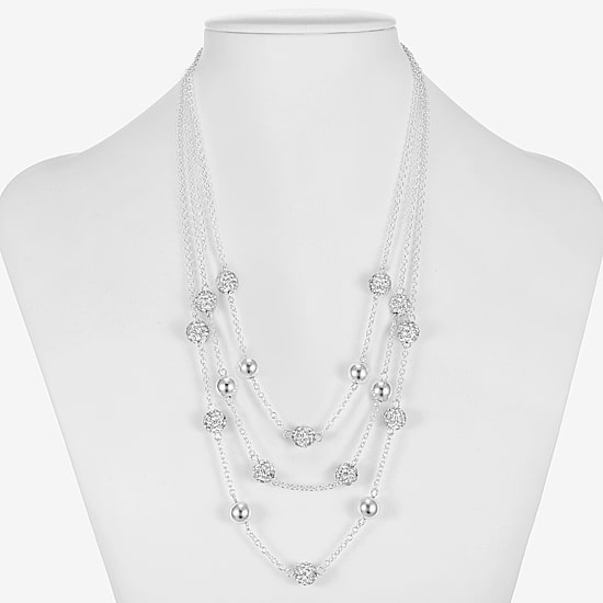 Monet Jewelry Womens Pink Glass 18 Inch Strand Necklace