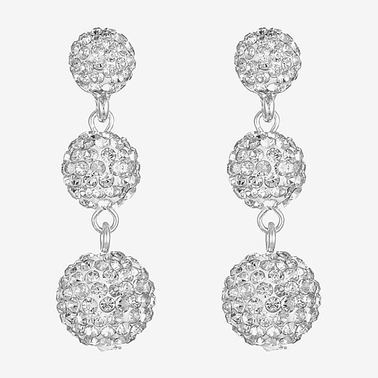 Monet Jewelry Womens Pink Glass Round Hypoallergenic Drop Earrings