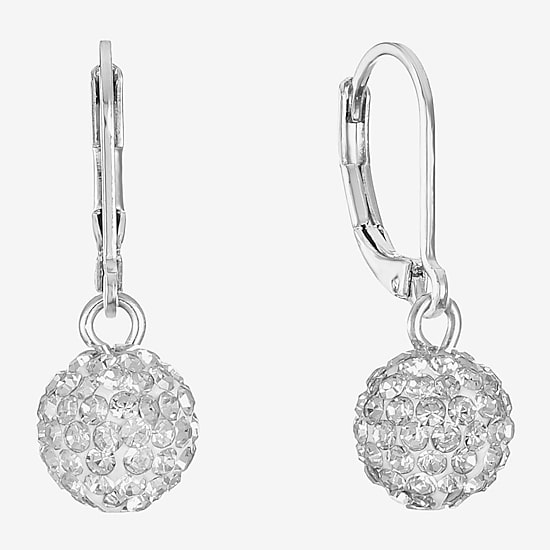 Monet Jewelry Womens Pink Glass Round Drop Earrings