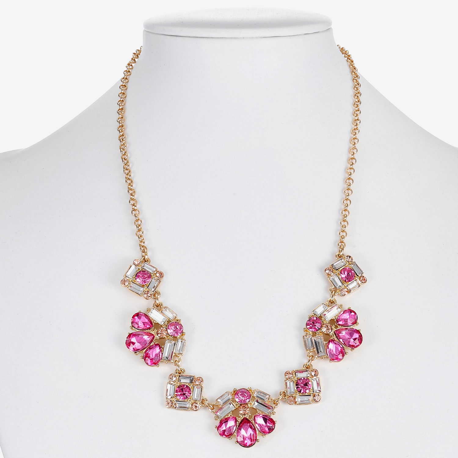 Monet Jewelry Womens Pink 17 Inch Collar Necklace