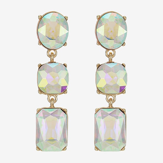 Monet Jewelry Womens Glass Cushion Hypoallergenic Drop Earrings