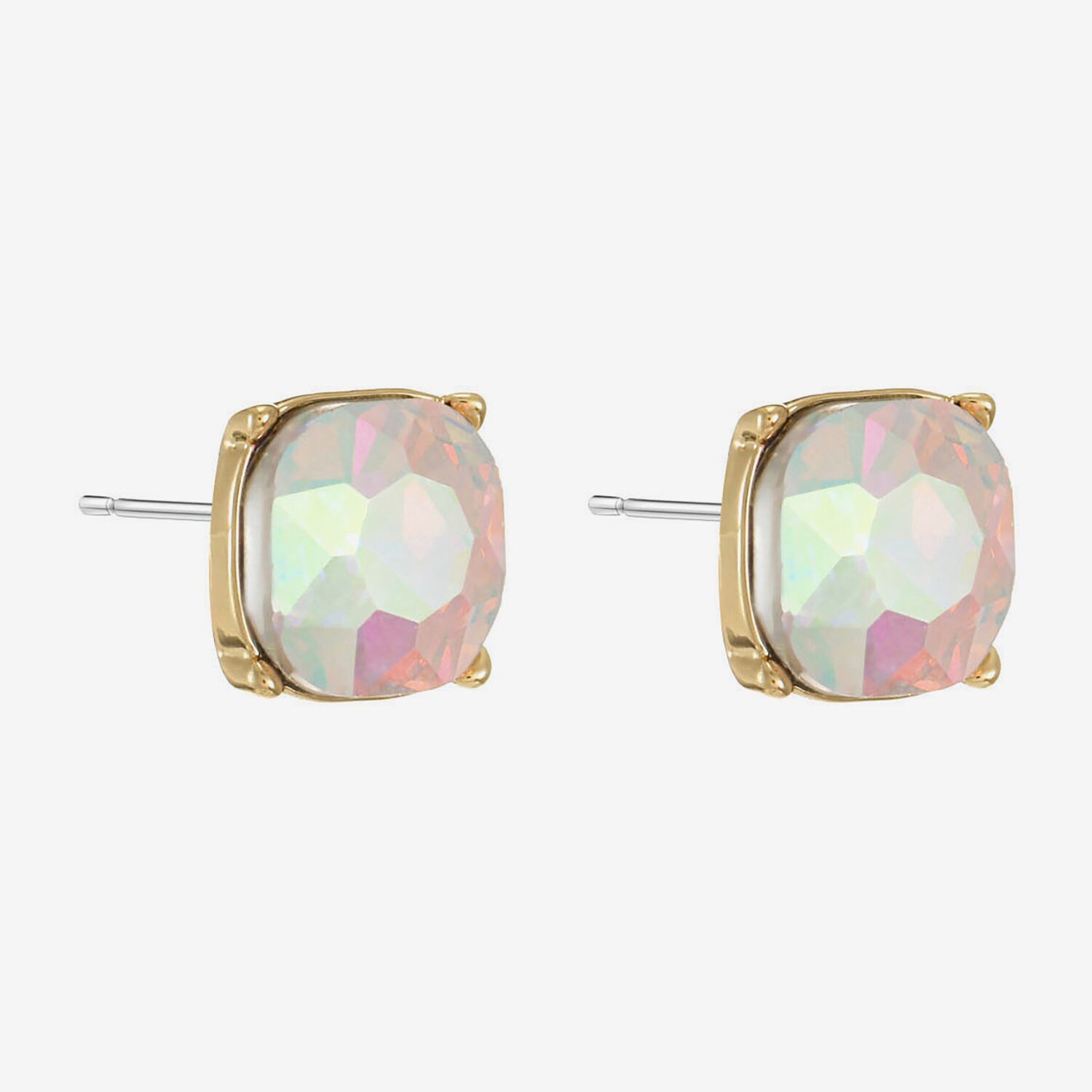Monet Jewelry Glass 10mm Cushion Stud Earrings