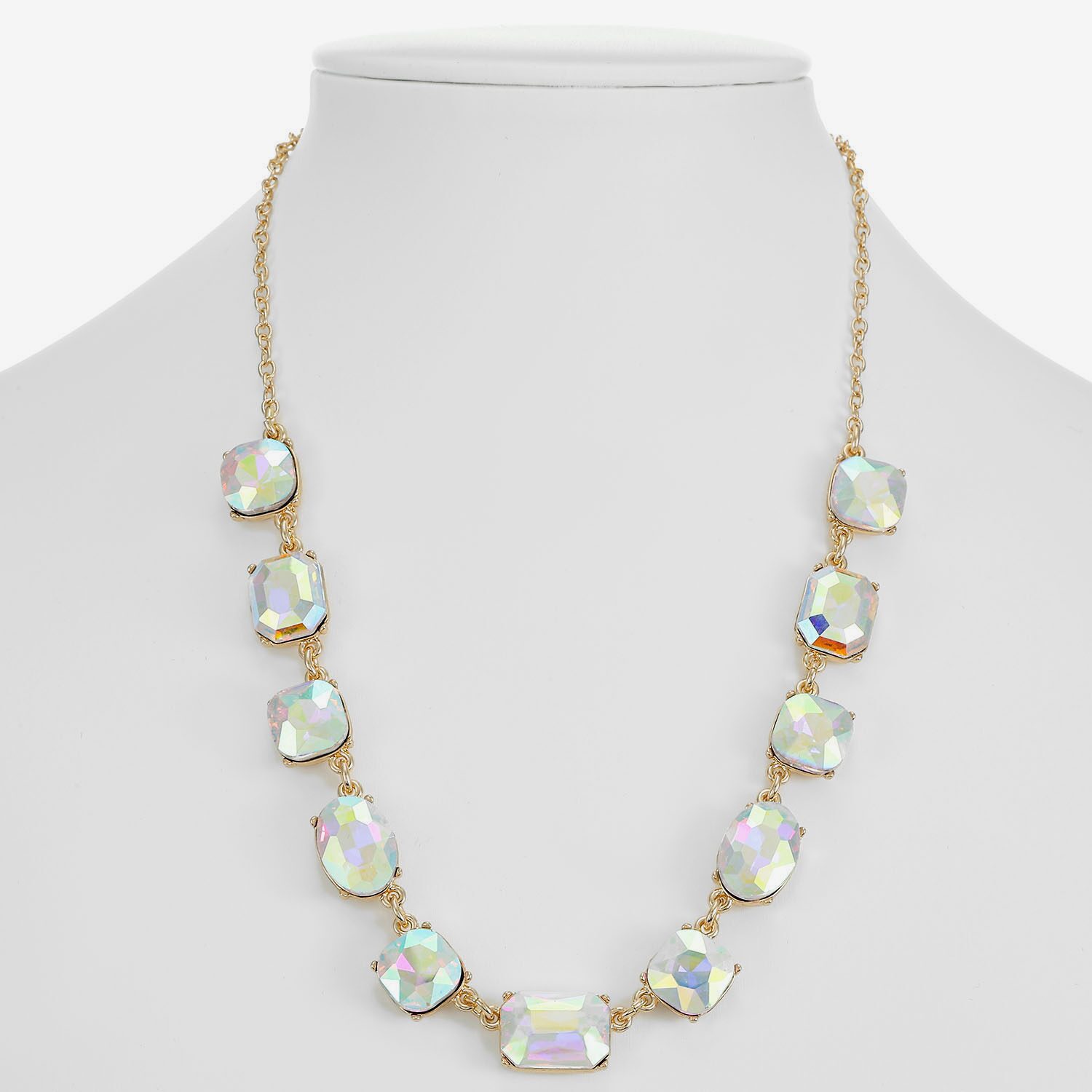 Monet Jewelry Womens Green 17 Inch Collar Necklace