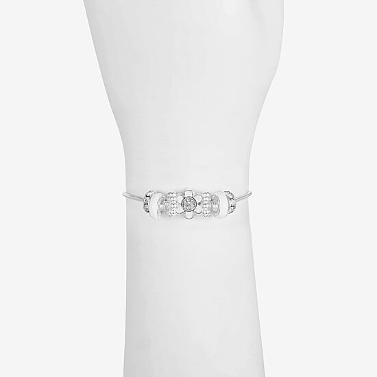 Liz Claiborne Womens Glass Flower Charm Bracelet