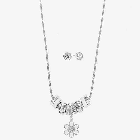 Liz Claiborne Womens Glass Flower 2-pc. Jewelry Set