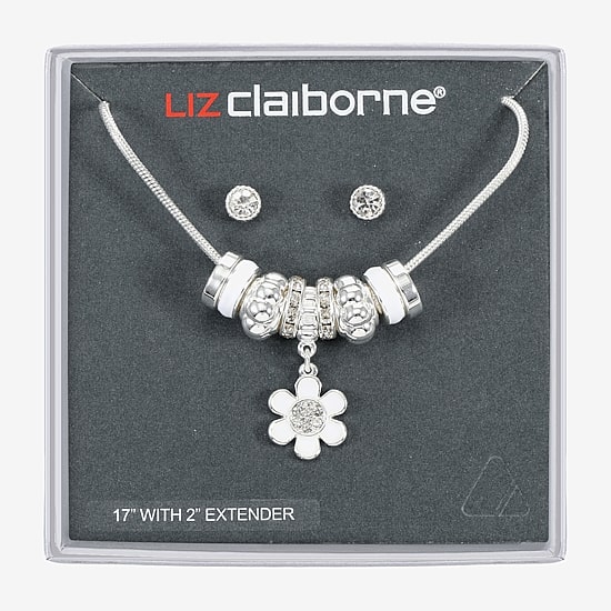 Liz Claiborne Womens Glass Flower 2-pc. Jewelry Set